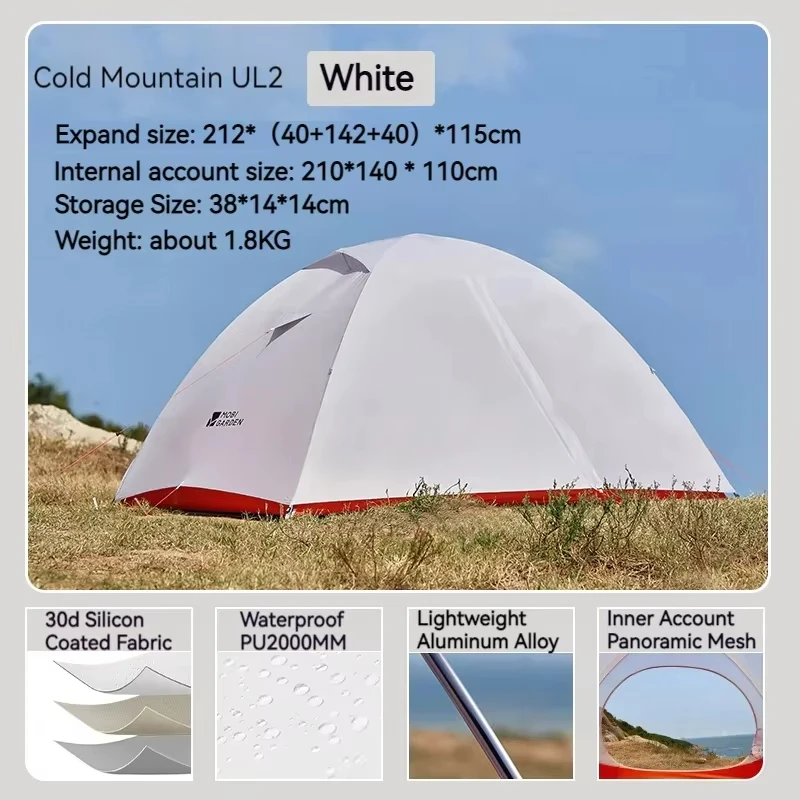 Mobi Garden Mobi Garten Camping ultraleichtes Zelt 1/2/3 Person Wandern schnell öffnen Lagerung wasserdichtes Zelt für Trekking Wandern kalten Berg ul 4