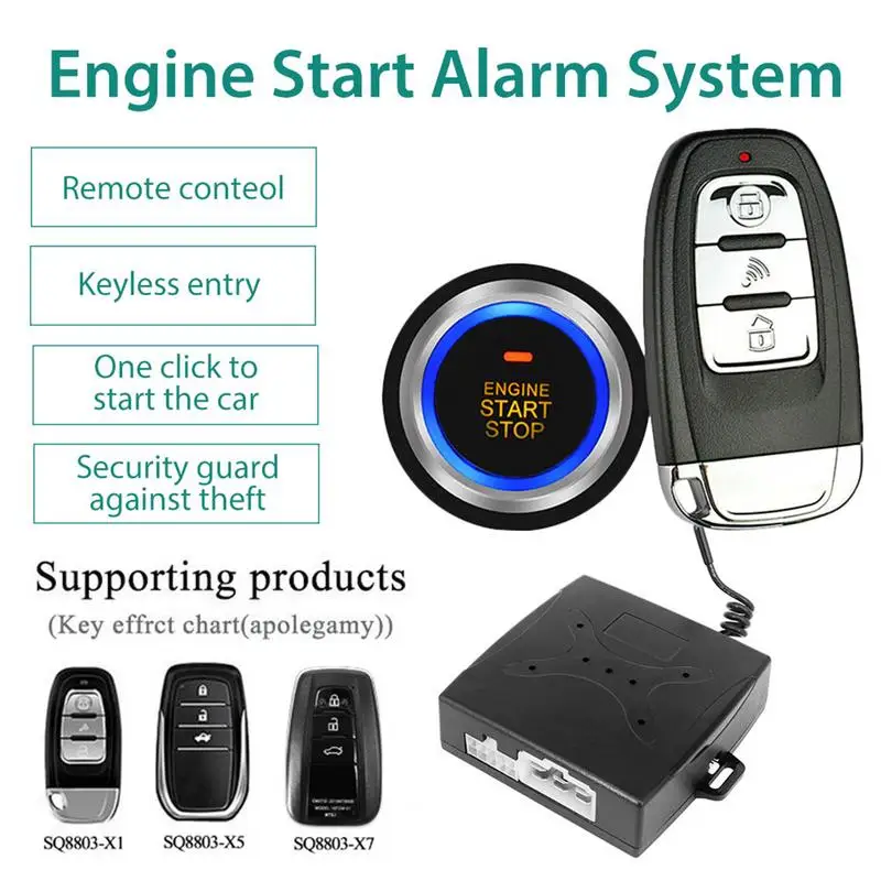 For X1 X5 X7 Remote Alarm System Auto Car SUV Multifunctional Anti-theft Keyless Entry Starter Auto Accessories Tool 12V