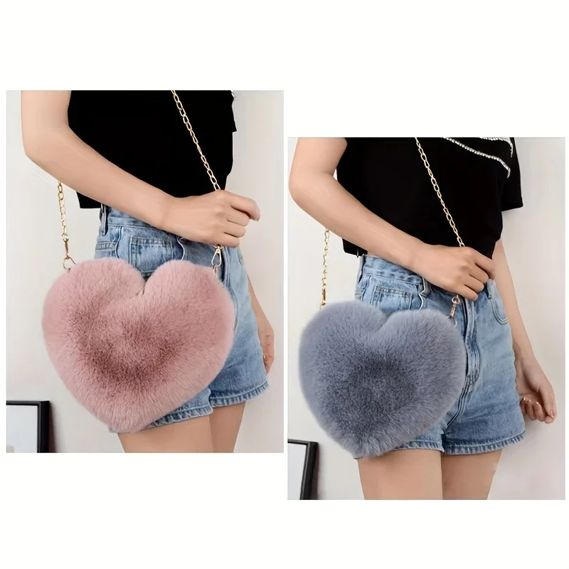 

2026NewNew Women'S Single Shoulder Bag Short Plush Crossbody Bag Exquisite Small Makeup Bag Valentine'S Day Gift Trendy All-Match Plush Bag Cute Girly Sweet Ramadan Daily Outing Shopping Dating