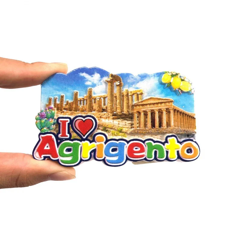 

Refrigerator Magnet Italy Sicily Agrigianito Castle Cultural and Creative Tourism Commemorative Home Decoration