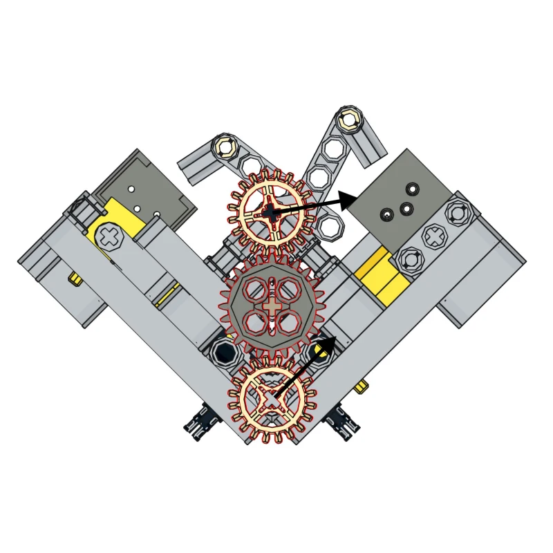 Nouveau moteur pneumatique technique en forme de cœur V2 avec 47225 47225, pièces MOC, blocs de construction, briques à monter soi-même, jouet pour enfants, cadeau