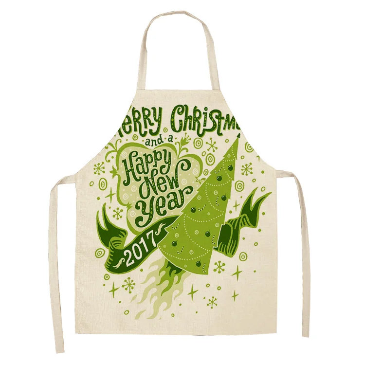 Christmas series elk car cotton linen antifouling apron adult children kitchen housework cleaning  overalls