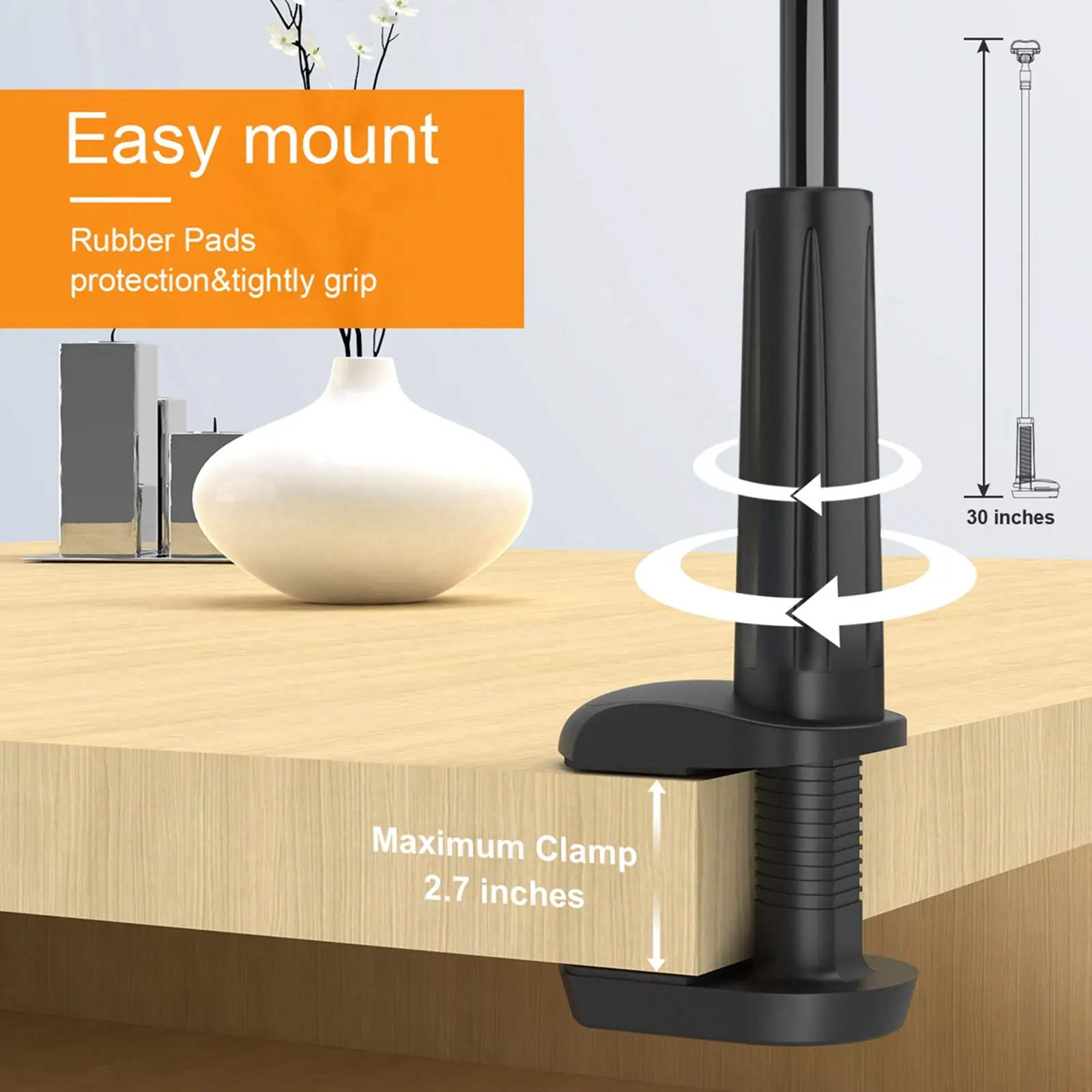Phone Holder Bed Gooseneck Mount Flexible Arm 360 Mount Clip Adjustable Bracket Clamp Stand for IPhone 14 Pro XS Max XR Samsung