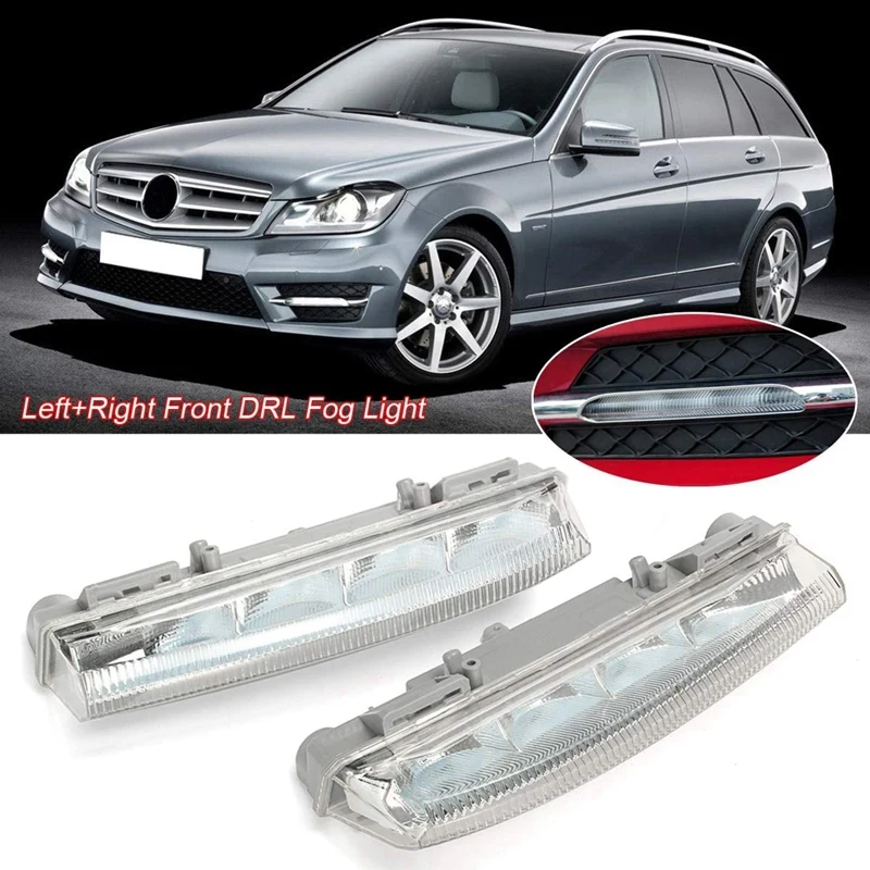 Car Front DRL Daytime Running Light Fog Lamp For Mercedes Benz W204 W212 C250 C280 C350 E350