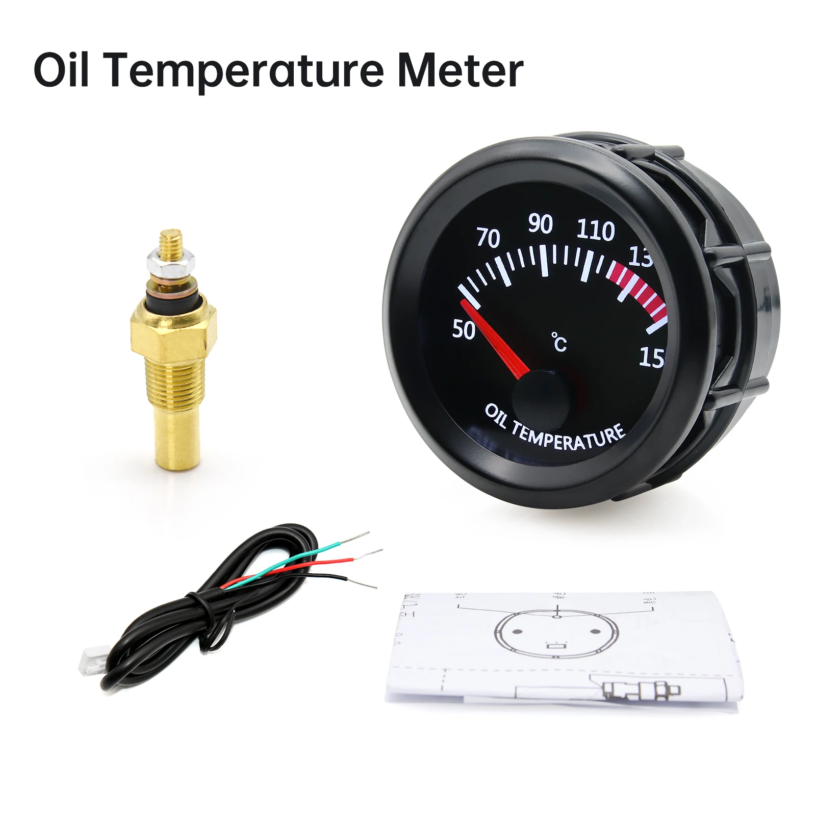 2'' 52mm Rennwagen-Anzeigeinstrumente: Wassertemperatur, Öltemperatur, Voltmeter, Öldruck, Vakuum, Ladedruck, Luft-Kraftstoff-Verhältnis, EGT-Messgerät – Detail 16