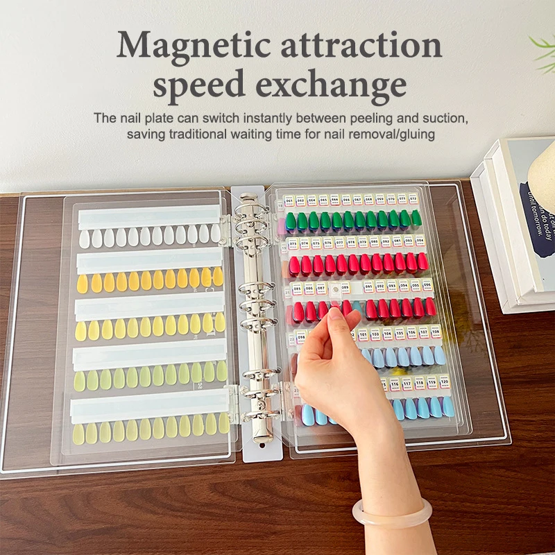 120/180/240 투명 색상 자석 팁 네일 아트 샘플 북 매니큐어 색상 테스트 보관 북 대형 아크릴 작품 디스플레이
