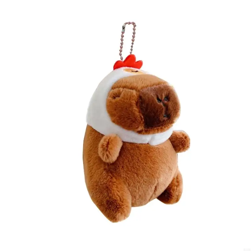 M3GE Plush Pendant Cosplay Capybara Keychain Novelty Stuffed Animal Girls Gift