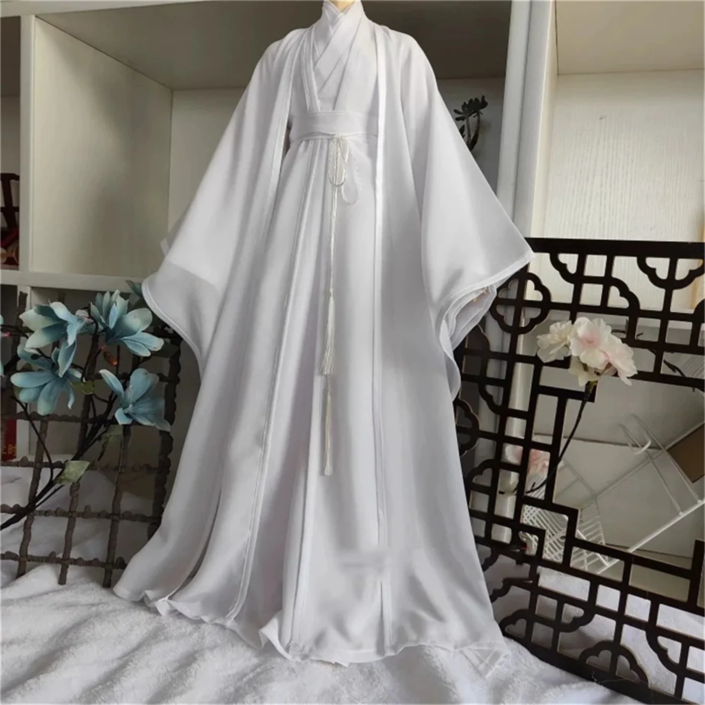 

1/6 Male Black white Ancient Classical Hanfu clothes Hanfu Robe Man Costume Customize Dress for 12inch Action Figure Model Toy
