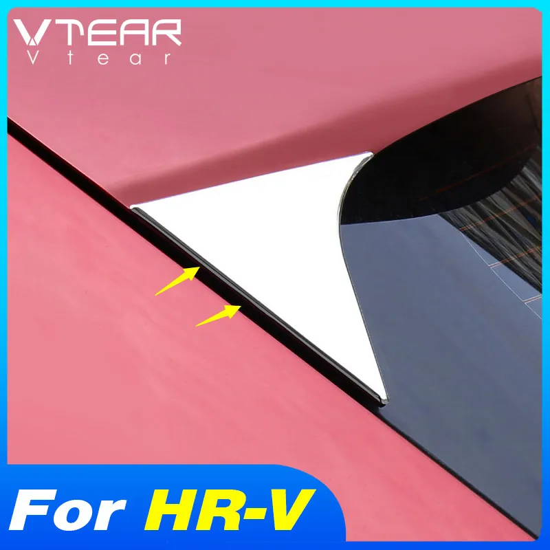 Vtear Car Rear Spoiler Trim For Honda HRV HR-V 2015-2022 Chrome Window Tailgate Spoiler Decor Panel Sticker Exterior Detail Part