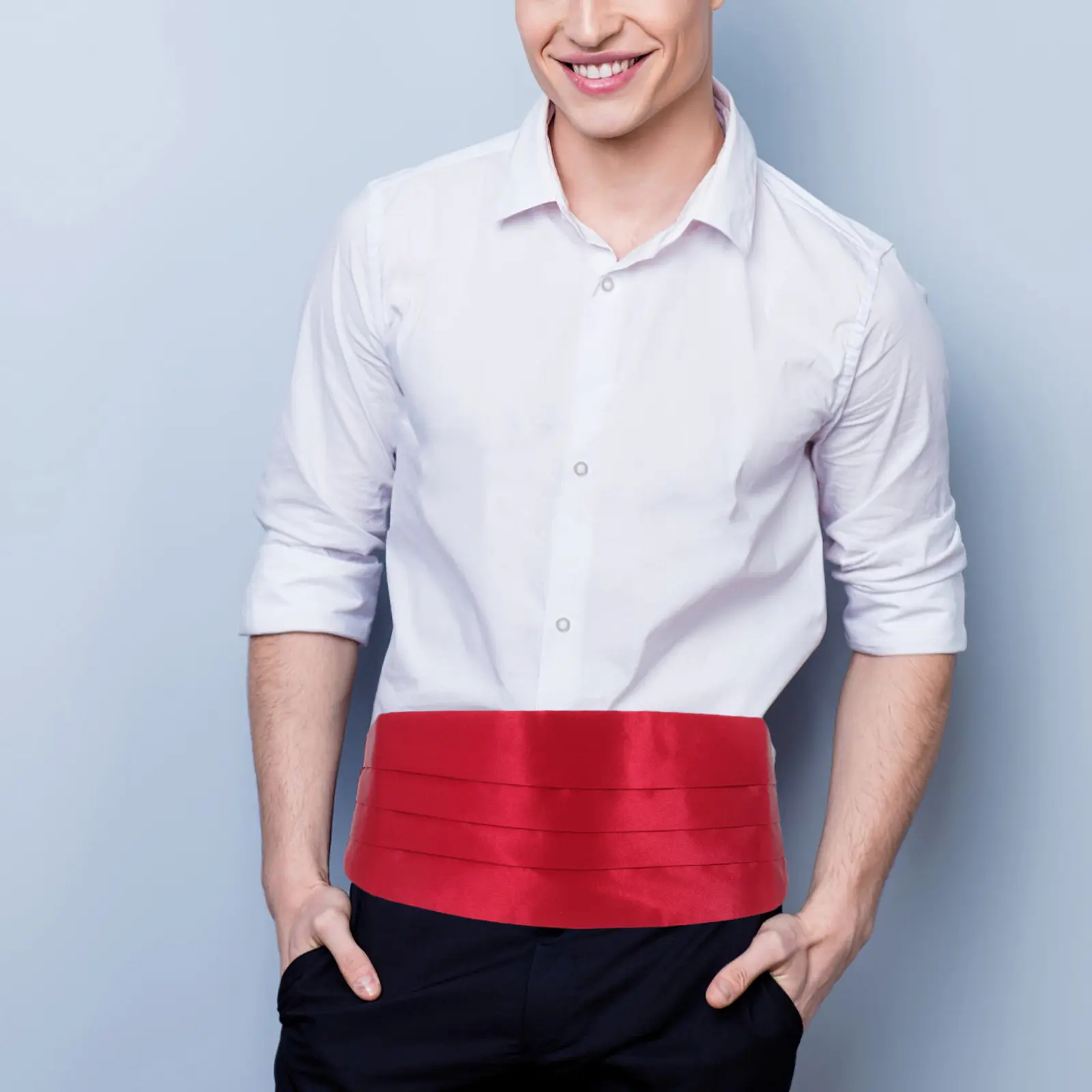 

Мужской красный регулируемый атласный пояс-кумербанд для смокинга, аксессуар для свадьбы, банкета, вечернего мероприятия, костюма