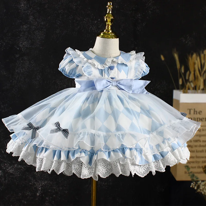 

Spanish Dress for Children Girl Royal Princess Ball Gown Girls Birthday Party Dresses Infant Lace Robe Kids Boutique Clothes