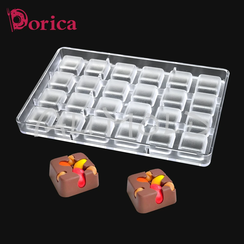 Bloco de molde de chocolate policarbonato caseira bonbons creme de manteiga ferramentas de barra de doces confeitaria decoração de bolo cozinha bakeware