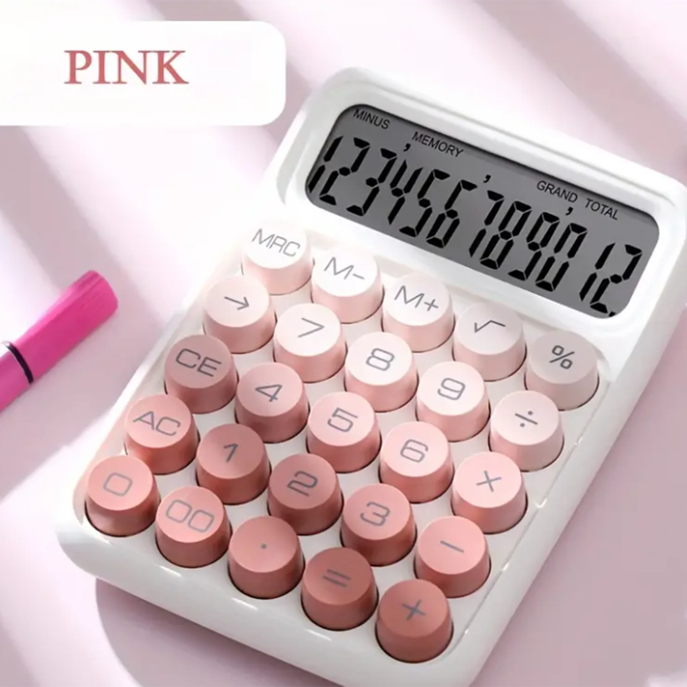 آلة حاسبة صغيرة جديدة بشاشة كبيرة 12 بت | زر كبير + قيمة وجه عالية، عملية لطيفة، شاشة مريحة وواضحة #2