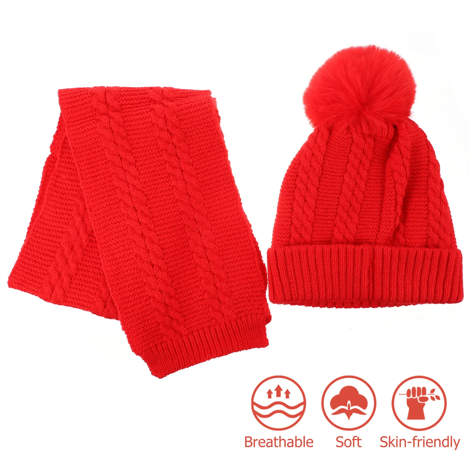 1 مجموعة قبعة متماسكة وشاح مجموعة الدافئة غزل الصوف قبعة للرياح واقية البلوز أنيق منديل الشتاء ملابس خارجية #6