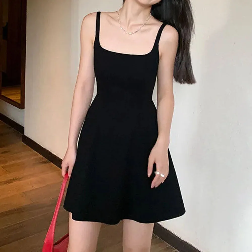 

A-line Simple Dress Dress Elegant Fashion Medium Elasticity Polyester Spaghetti Strap Stitching Summer Comfortable