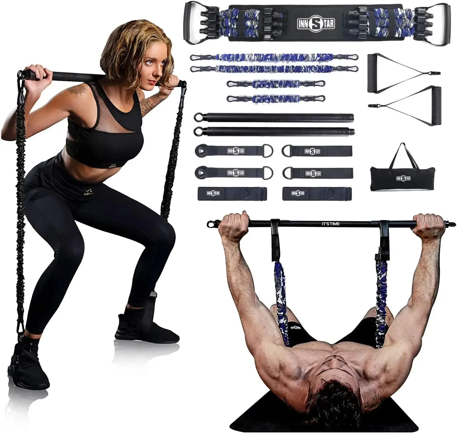 Portable Gym Kit for Home Gym Power Lifting Resistance Training Full Body Workout