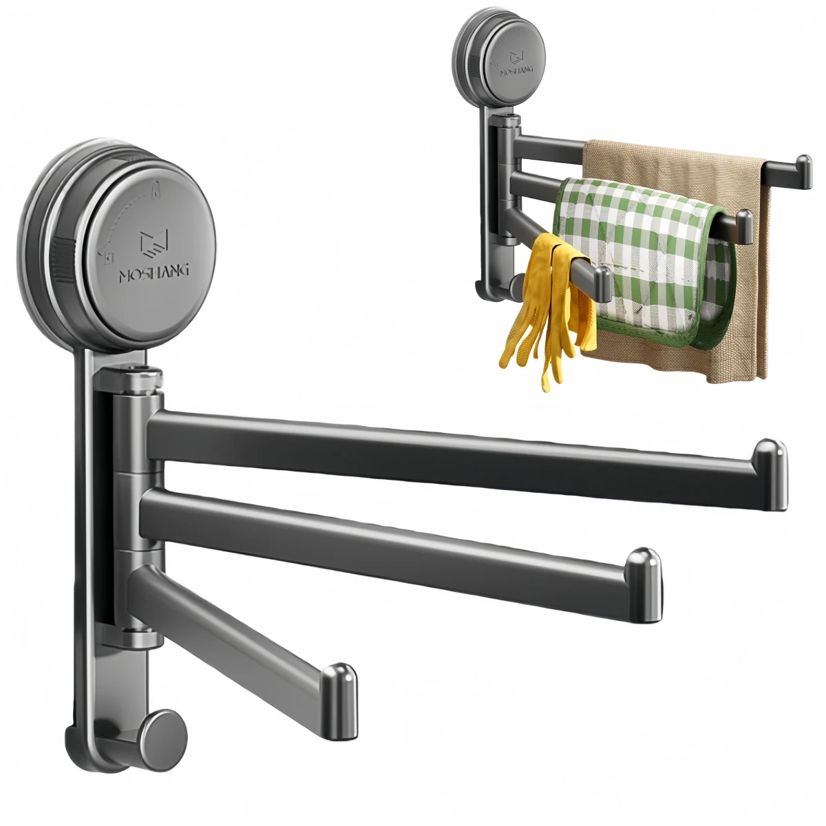 Tempat Handuk Hemat Tempat Gantungan Cangkir Hisap Pengaturan Kamar Mandi 20X18Cm Penggunaan Kamar Mandi dan Dapur Ukuran Kompak