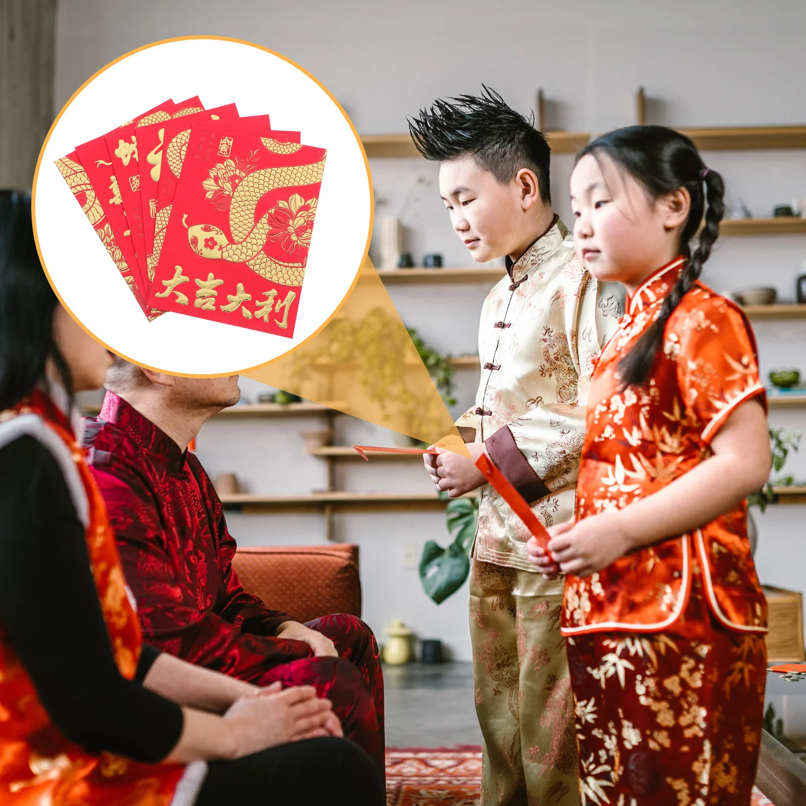 

36Pcs Snake Year Red Packets Chinese Style Traditional Red Envelopes for Lunar New Year Wedding Birthday Celebration Lucky Money