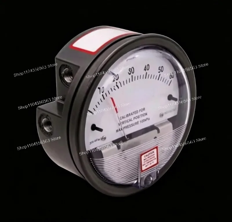 Round Pointer Positive & Negative Air Pressure Gauge 0-60 Pa, Micro Differential Pressure Meter for HVAC Cleanroom
