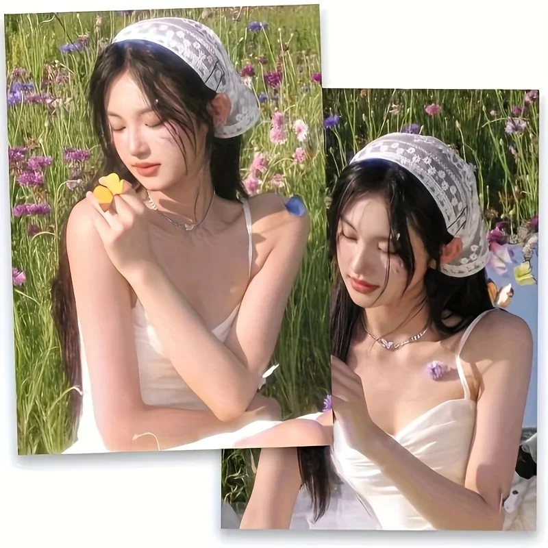 

1PC triangle Lace scarf white sweet Lace Turban Headscarf Travel Photo Headband Hair Accessories Suitable ladies girls