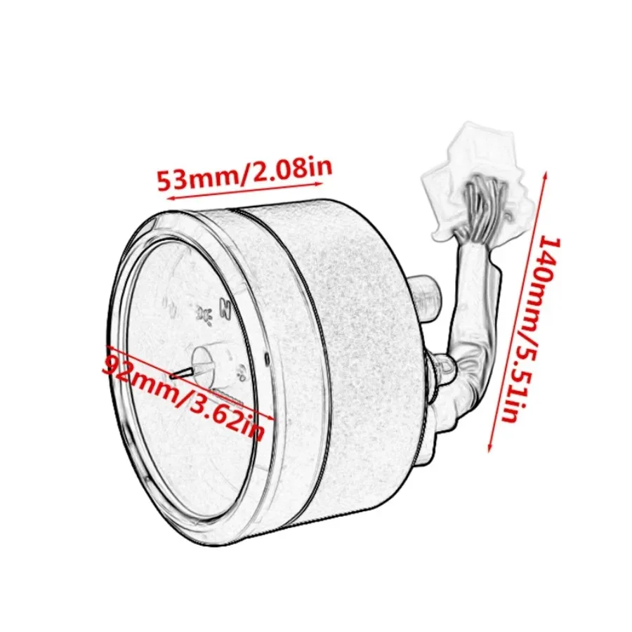 Motorcycle Retro Style Modified Rpm Instrument ABS Plastic Mechanical Speedometer 12V Universal LCD Oil Gauge Tachometer