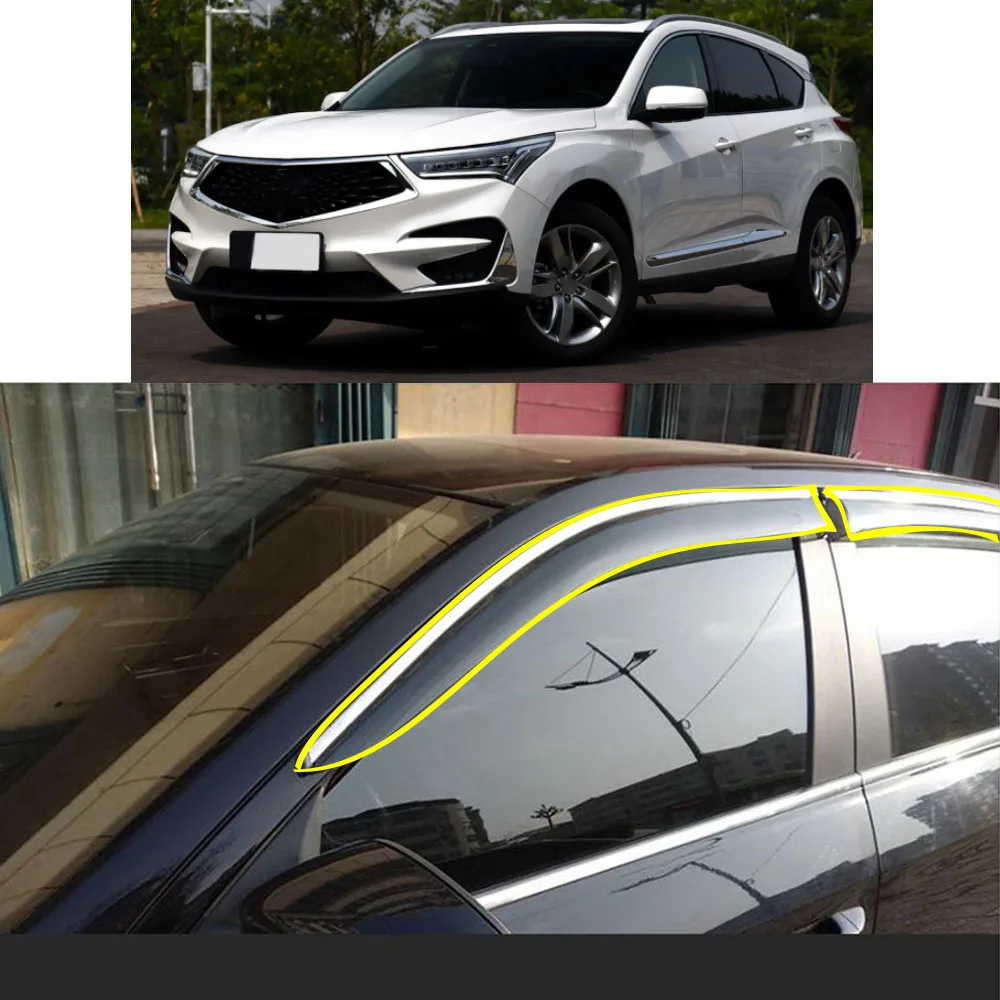 

Car Body Styling Sticker Plastic Window Glass Wind Visor Rain/Sun Guard Vent Parts For ACURA RDX 2018 2019 2020 2021