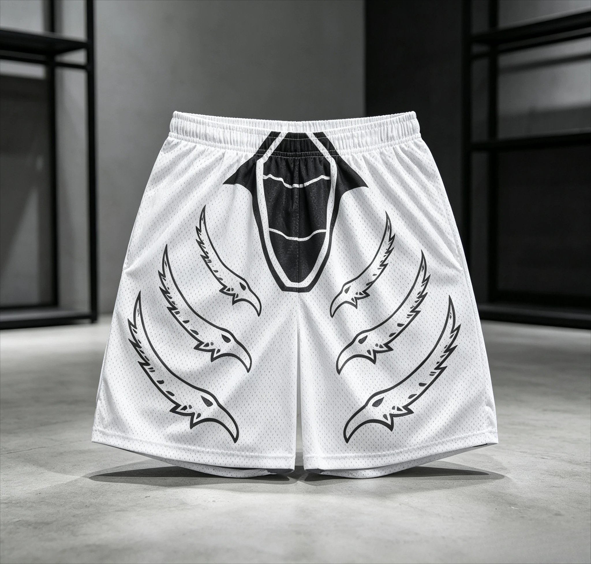 2026 Summer New Rey Mysterio Black Eagle Retro Basketball Mesh Shorts Y2K Oversized Quick Drying Shorts Suitable