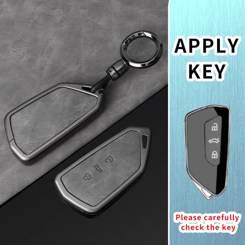 Leder-Schlüsseletui für VW ID.3 ID.4 Golf 8 MK8 Cupra Skoda Octavia A8 SEAT Leon MK4 Formentor Tarraco – Detail 11