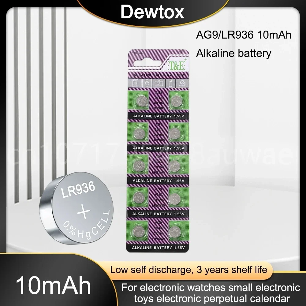 10-20PCS Alkaline Cell Coin Battery 1.55V AG9 LR936 LR45 Button Batteries 394 SR936 194 SR936SW CX194 G9A AG 9 for Watch Toys