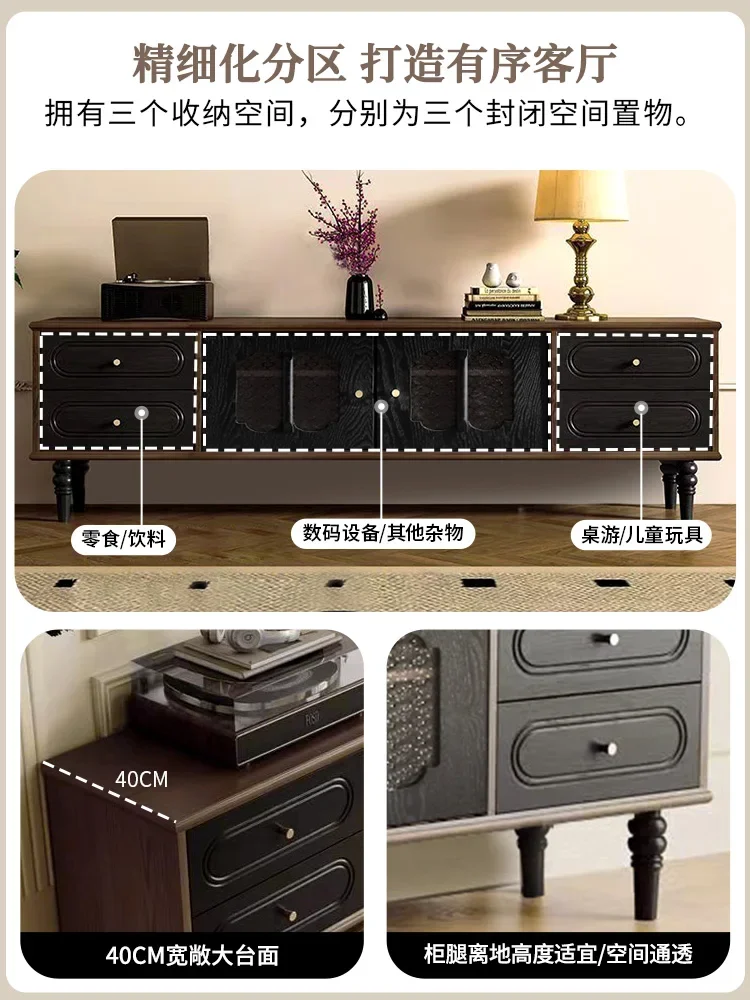 AA hot sale retro solid wood TV cabinet antique storage floor living room home