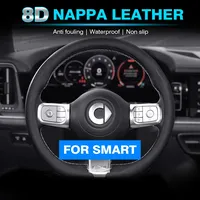 8D Nappa leather Car Steering Wheel Cover for Fortwo 451 450 Tronsmart T7 453 Gauge Gbd2 1 3 Forfour Roadster Auto Accessories