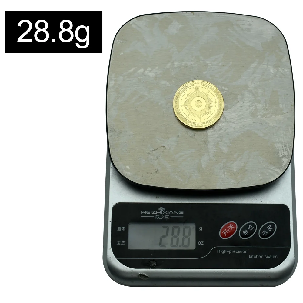 8 أبريل 2024 Total Soar Eclipse Challenge عملة معدنية مطلية بالذهب مجموعة ميدالية تذكارية هدية العيد #6