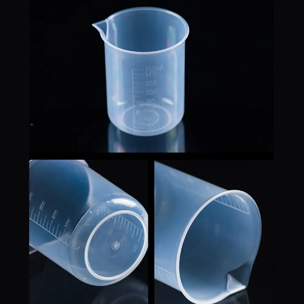 Transparent Plastic Measuring Cups Multi-Purpose Graduated Scale Laboratory Beaker Precise Measurement Liquid Container