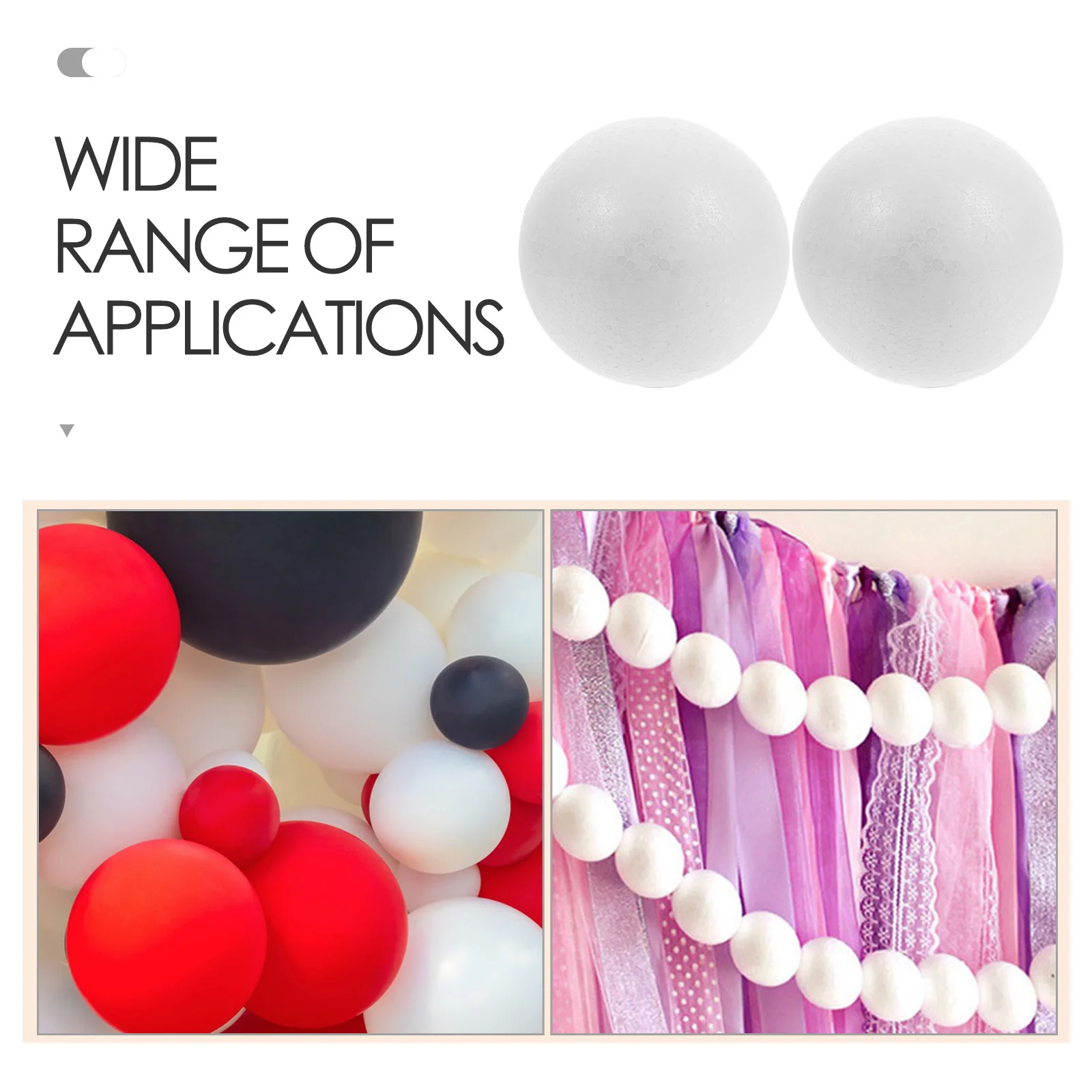 10 قطع من كرات البوليسترين المصنوعة من زينة عيد الميلاد مقاس 10 سم كعكة بيضاء من البوليسترين