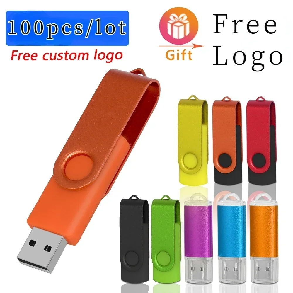 Free Logo USB Real Capacity 100pcs/lot Pendrive 1GB 2GB 4GB Business Gift USB Flash Pen Drive 64GB 256mb 128mb Memory Stick