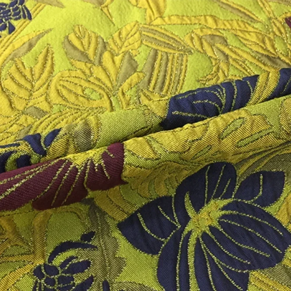 

Золотая проволока, парча, жаккардовая ткань, цветочная пряжа, окрашенная классическая куртка, модная ткань, европейский брендовый дизайн для шитья, оптовая продажа