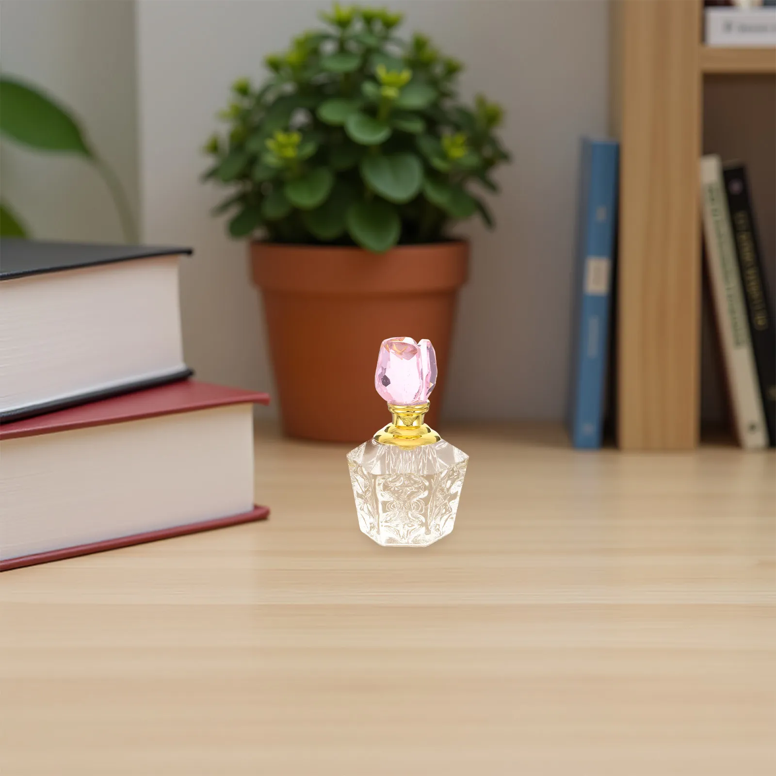 Transparent Crystal Glass Perfume Bottle Elegant Decorative Refillable Home Fragrance Spray Container Portable Clear Glass - view 5