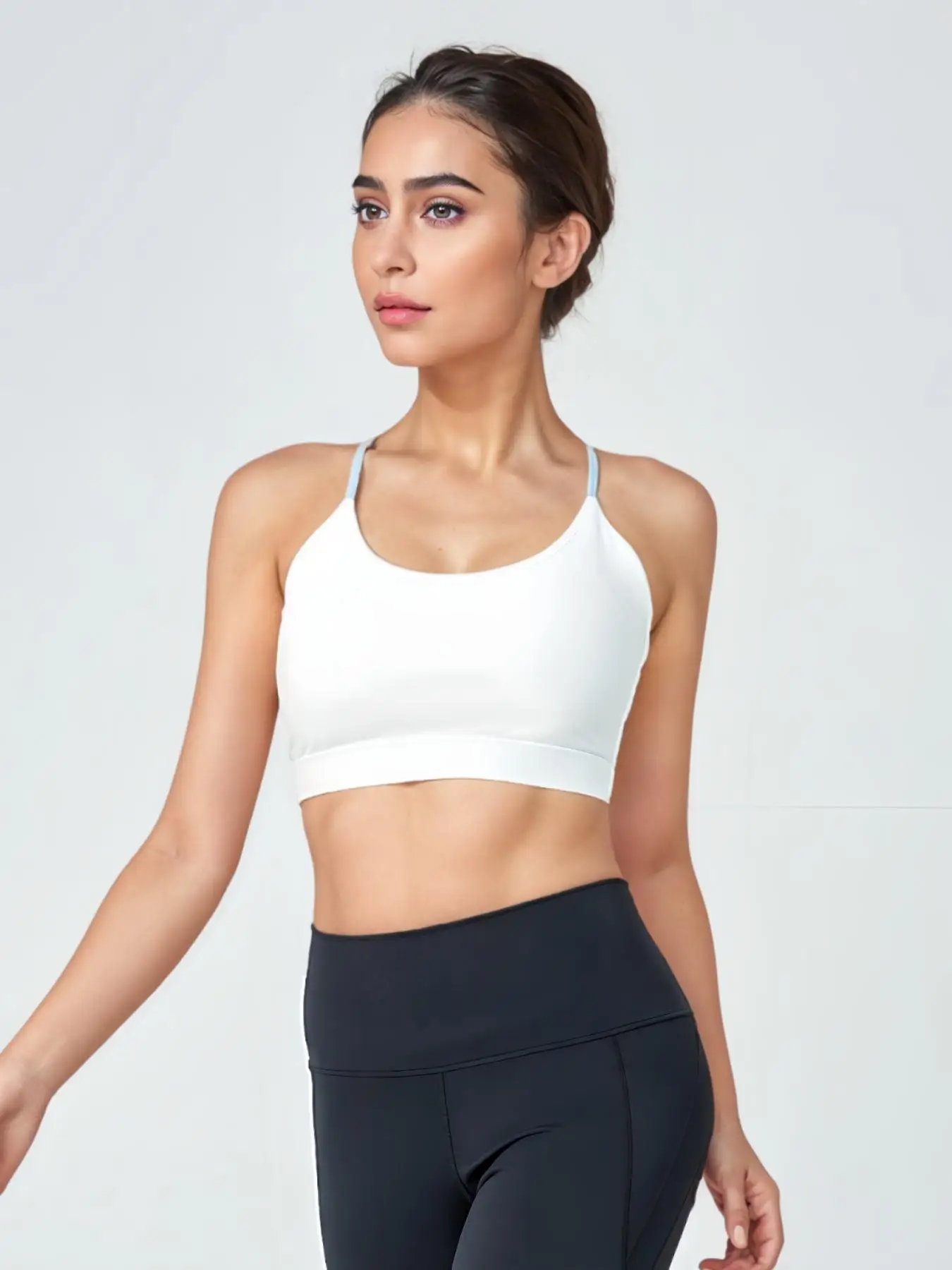 حمالة صدر رياضية مطبوعة مرقعة للنساء، قميص رياضي قصير كاجوال مريح وجيد التهوية لليوجا والتمارين الرياضية في صالة الألعاب الرياضية، ملابس رياضية للسيدات