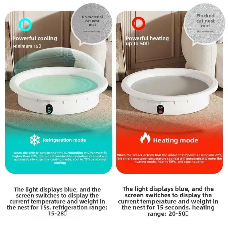 Smart Thermostatic Plastic Pet Bed with Automatic Heating & Cooling 4 Seasons Use Carton Packed Cat Dog Sleeping Mat