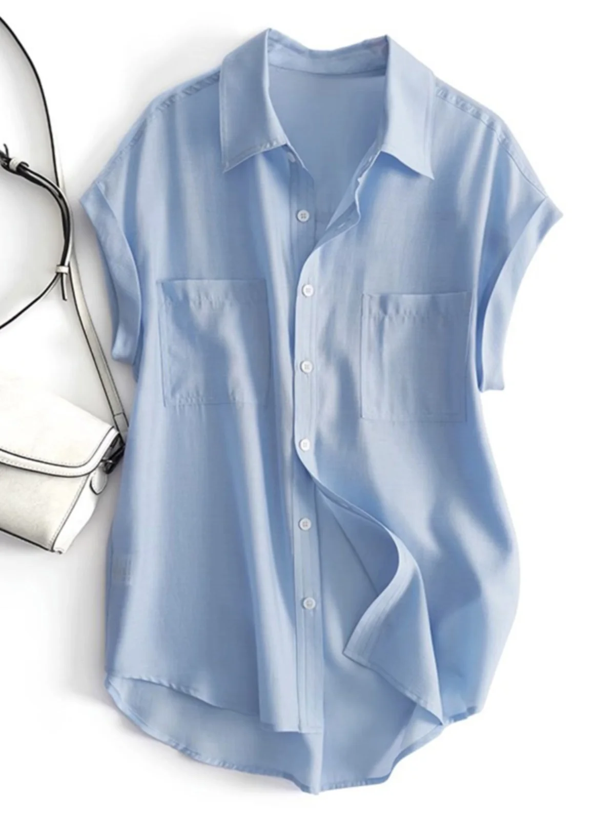 Ele Collar ort Sve Chiffon irt Mujer Verano Viajes Versátil Adelgazamiento Profional irt Moda Ajuste Suelto