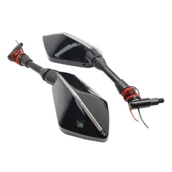 1Pair Motorcycle Rearview Mirror Scooter Motocross Rearview Mirrors Electrombile Back Side Convex Mirror 8/10mm Carbon Fiber