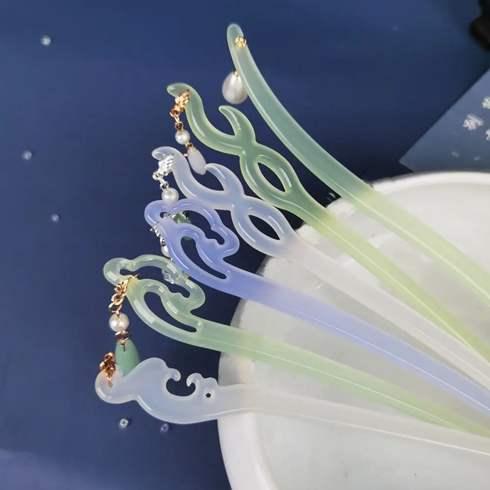 

Headwear New Headdress Flower Pendent Tassel Acetate For Girls Women Hairpins Hanfu Hair Sticks Chinese Hair Fork Leaf Pendent