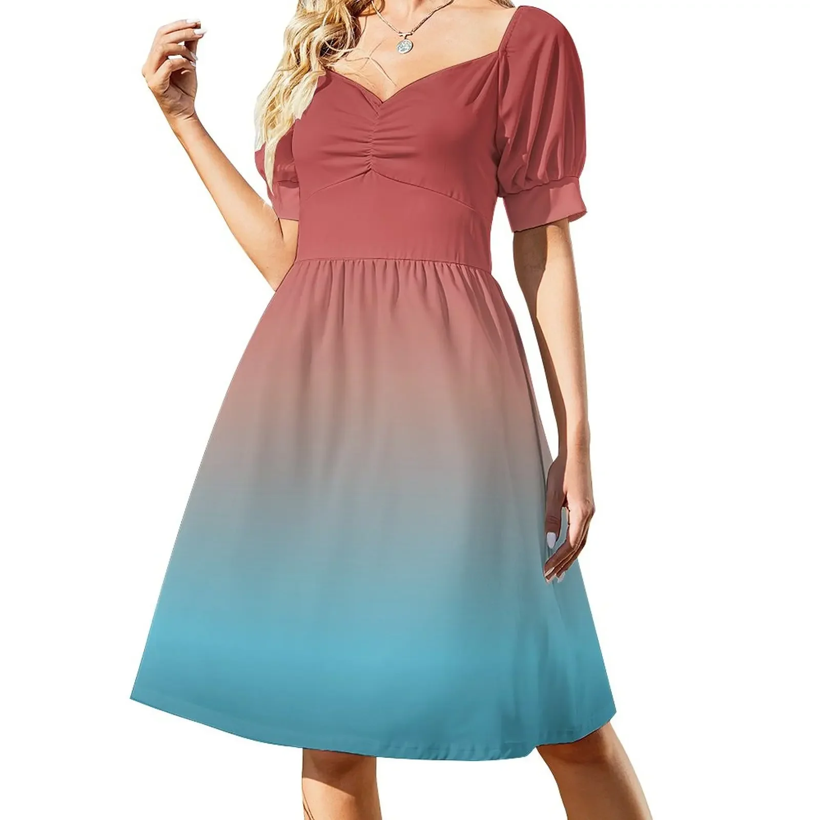 

Bohemian Sunset Short-Sleeved Dress summer dress women 2025 summer women's suit Long dresses