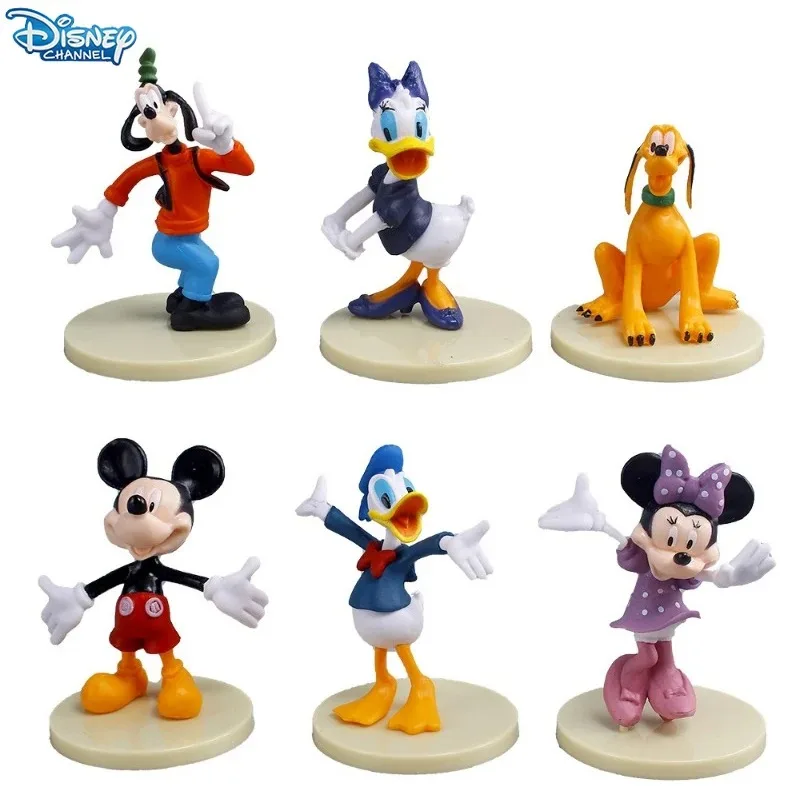 

MINISO Donald Duck Mickey Mouse Figurines Set 6 Styles Collectible Toys Birthday Gift Model Statues