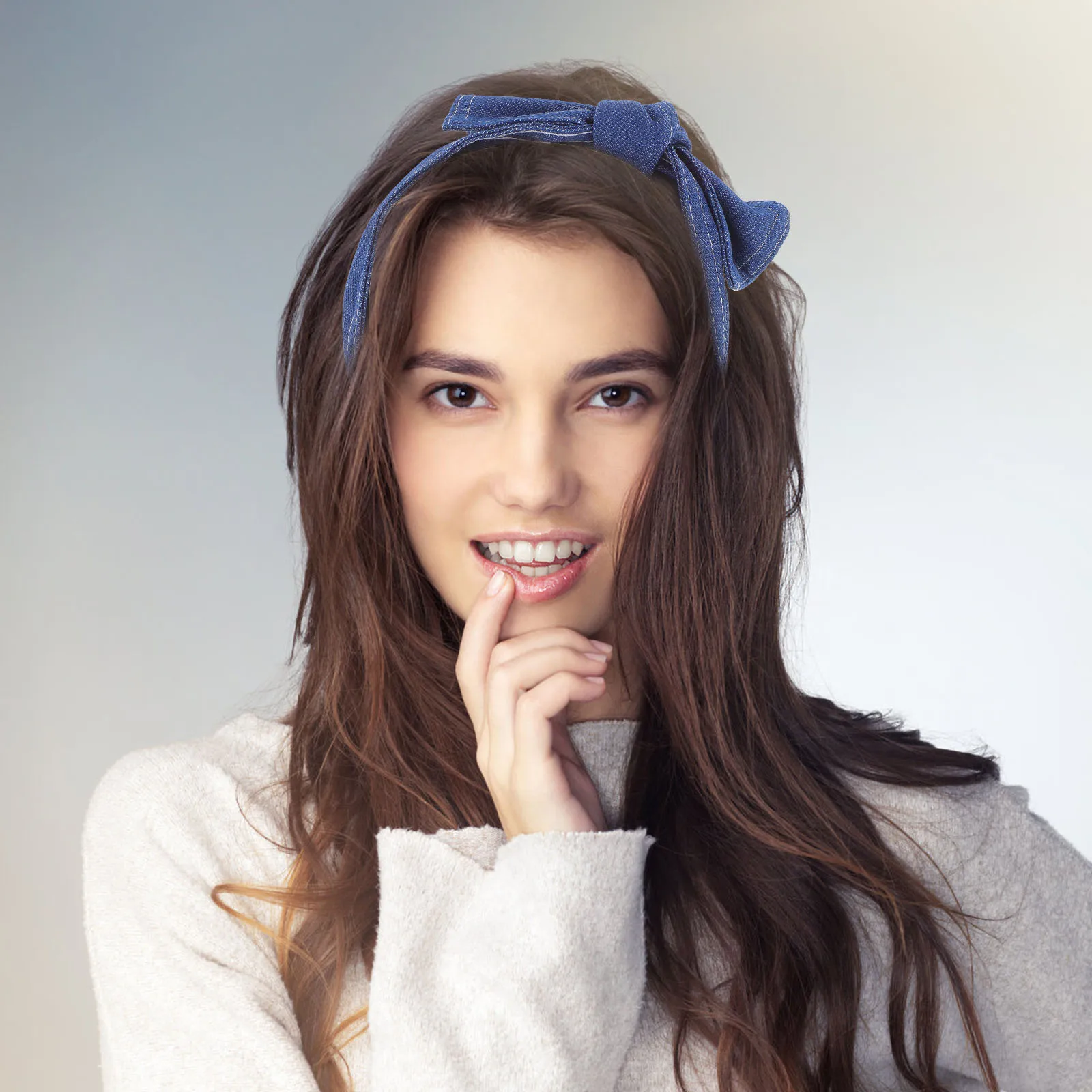 

Butterfly Bow Denim Headband Retro Women Hair Accessories Girls Plastic Wide Headbands Boho Vintage Hairstyle Wedding Party Hair