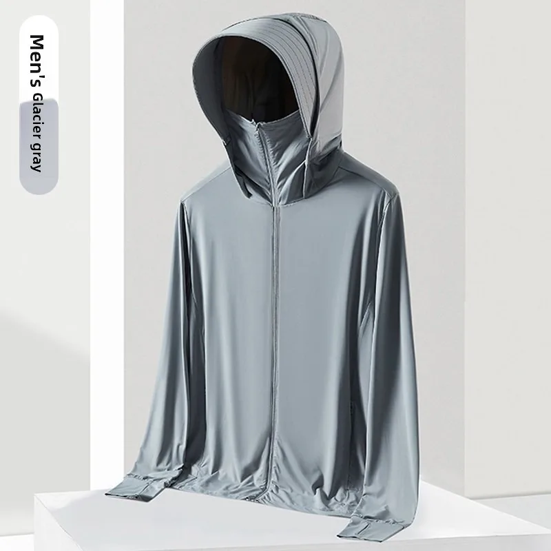 Ice silk sun protection clothing for women 2026 new summer UV protection hooded sun protection clothing for men