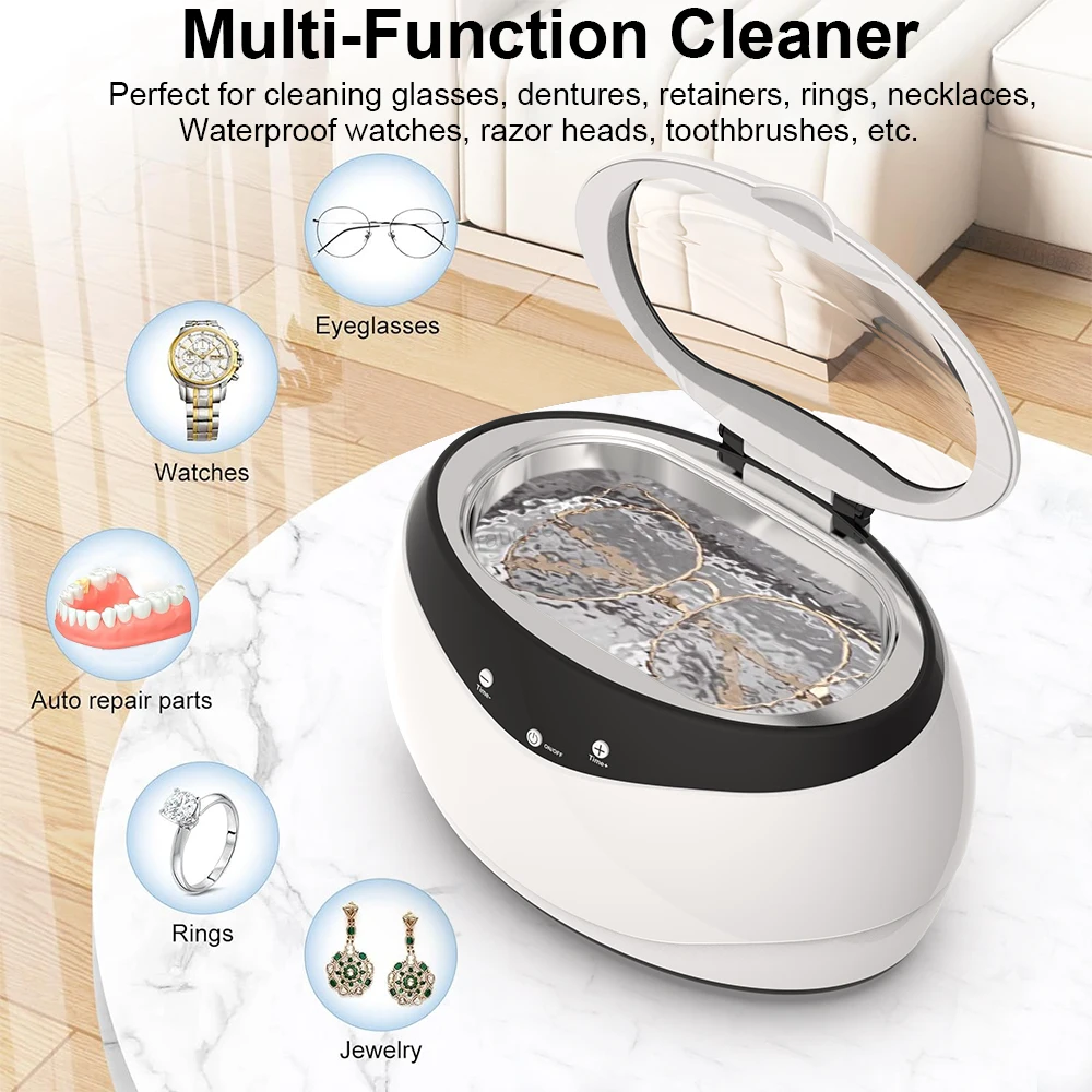 Ultrasonic Cleaner Glasses Jewelry Cleaner High Frequency Ultrasonic Washing Bath for Glasses Ultrasound Cleaning Machine 650ml