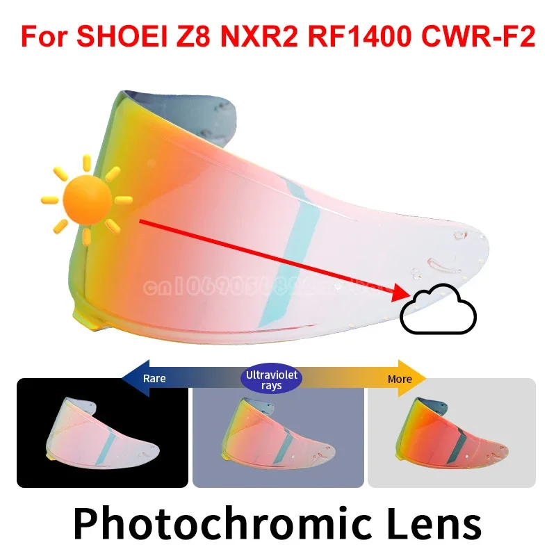 

Photochromic Visor for SHOEI RF1400 RF-1400 NXR2 CWR-F2 Z8 CWR-F2R X15 X-15 X-Fifteen X-SPR Pro Helmet Visor Lens Accessories