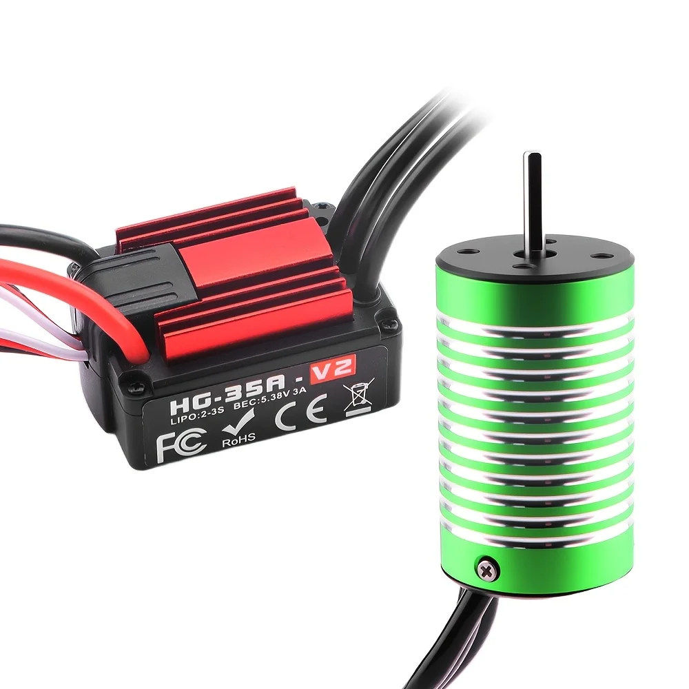 Brushless 2845 4420Kv Motor & 35A Esc for Traxxas E-Revo Losi Jrx2 H16Bm H16Dr Redcat Volcano 16 Arrma Typhon Grom Mojave Grom 144001 16890A 1/14 1/16 Rc Car