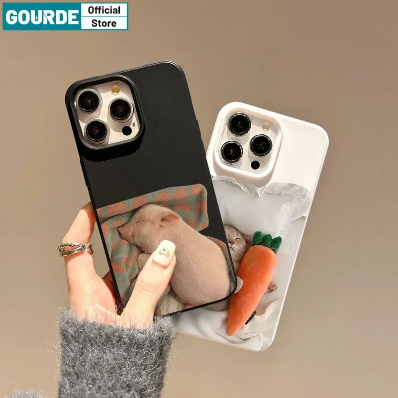 Gourde Funny Cute Casing Sleep Pig Cat Pattern Phone Case for Iphone 15 14 12 13 11 Pro Max IP 7 8 Plus Iphon X XS XR Xs Max